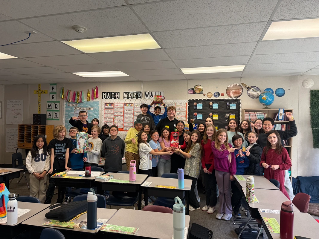 Class photo of Robert Crown students during the Verdance x RCS intiative